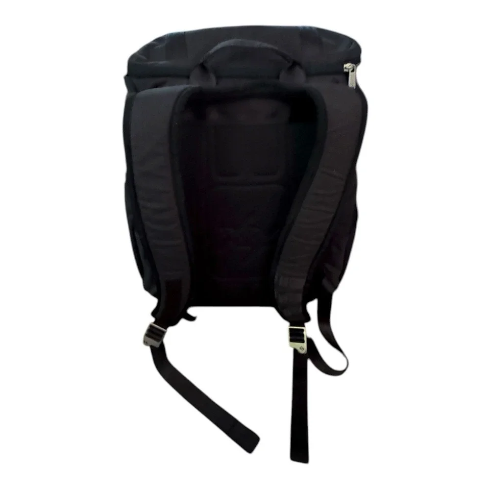 JuJuBe Structured Backpack Black Travel Diaper Bag Silver Hardware